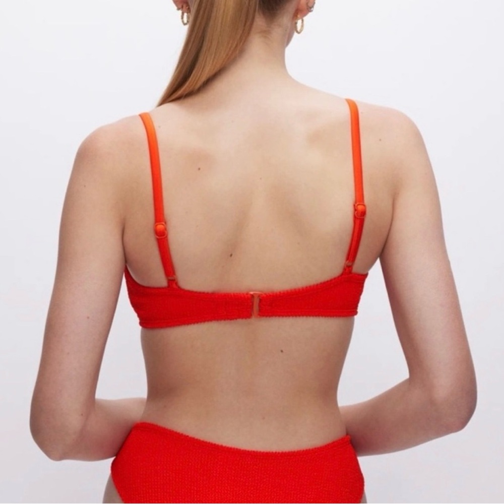 Good American Always Fits Twist Bikini Top, Bright Poppy, New With Tags - Picture 2 of 9